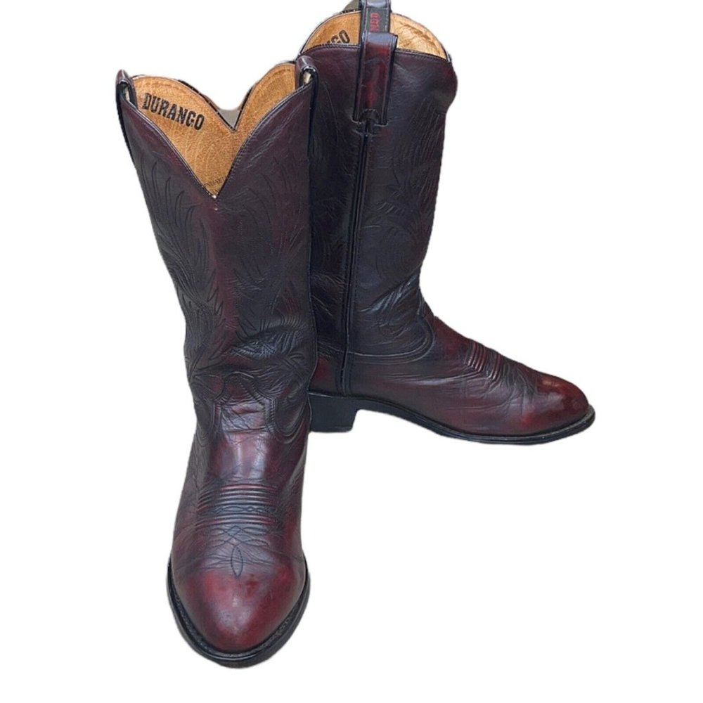 Durango Men's Wine Mahogany Burgundy Leather Western Cowboy Boots Sz 9EE SW4225